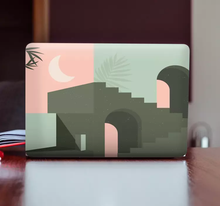 Geometrische architecturale elementen laptop sticker - TenStickers