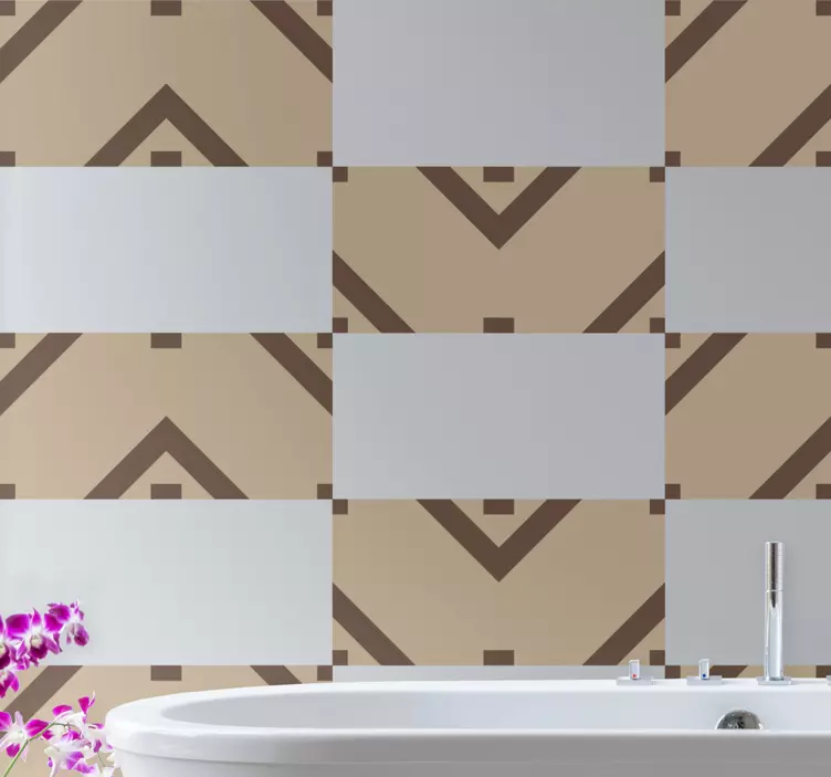 Geometrische beige motieven tegelsticker - TenStickers