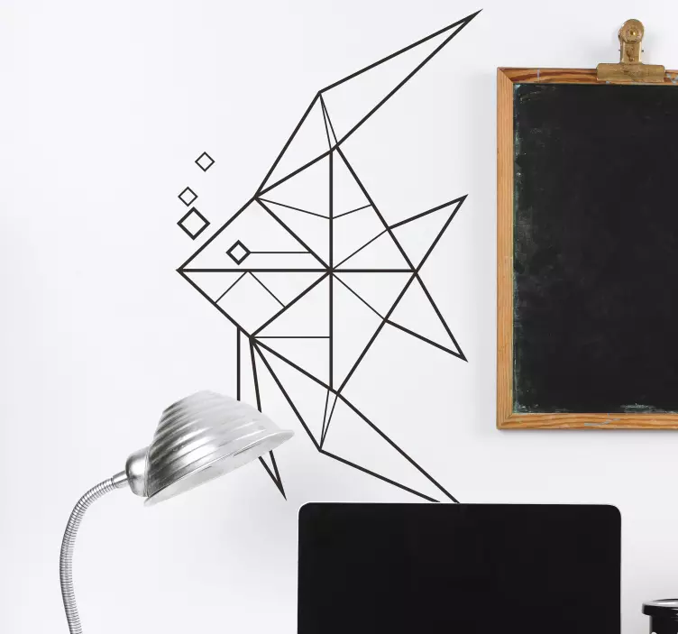 Geometrische vis muurzelfklevende sticker - TenStickers