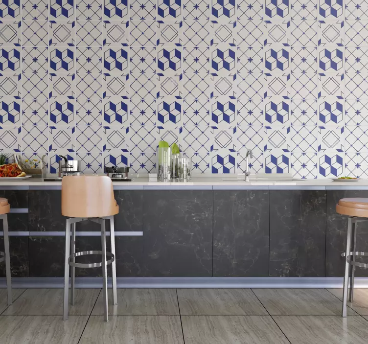 Tegelstickers keuken geometrisch ontwerp - TenStickers
