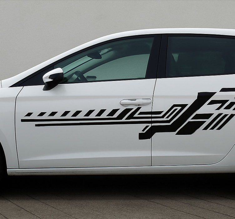 Tribale zwarte strepen autosticker - TenStickers