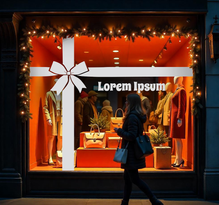 Gepersonaliseerd cadeaulint etalage sticker - TenStickers