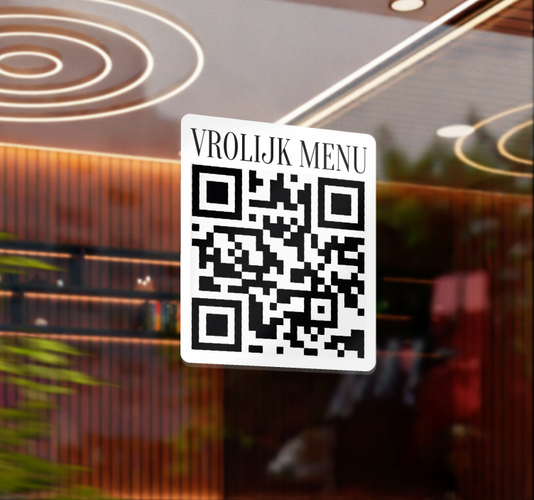 Gepersonaliseerd menu qr etalage sticker - TenStickers