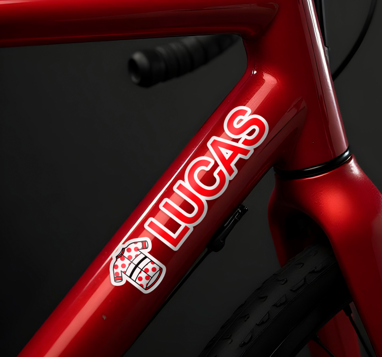 Gepersonaliseerd rood wielertenue fiets sticker - TenStickers