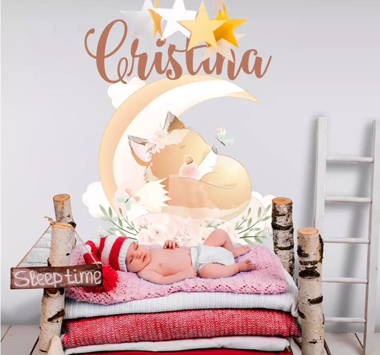 Gepersonaliseerd vosontwerp muursticker kinderkamer - TenStickers