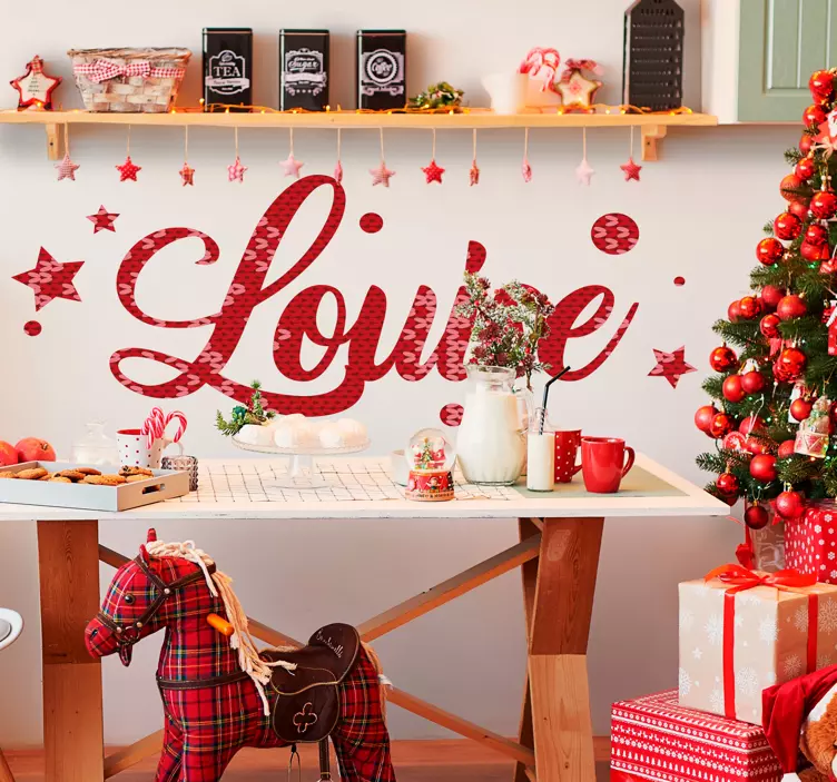 Gepersonaliseerde kerstgroet feestdagen sticker - TenStickers