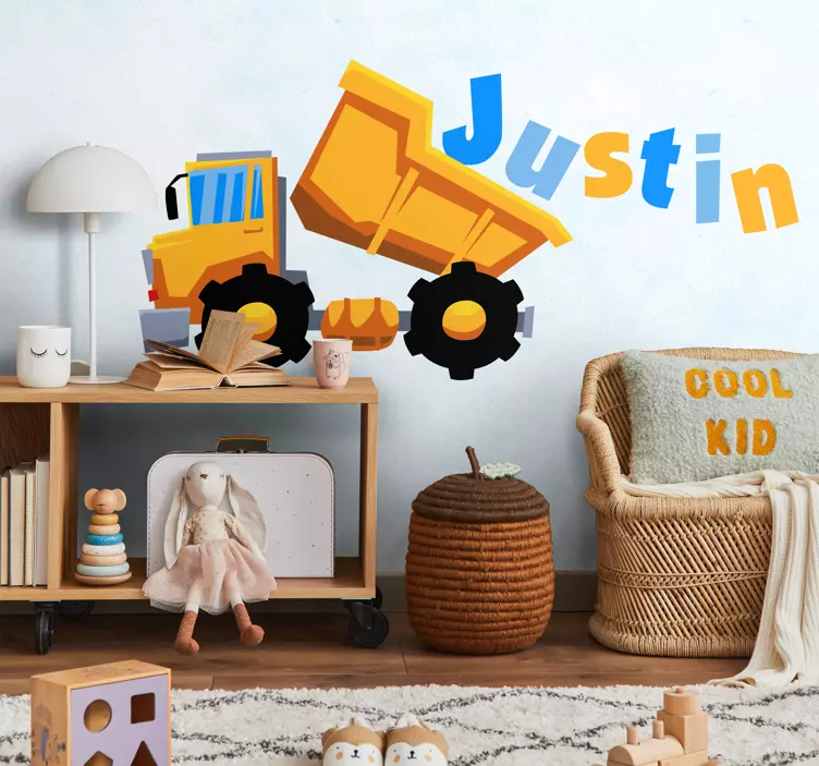 Gepersonaliseerde kiepwagen sticker - TenStickers