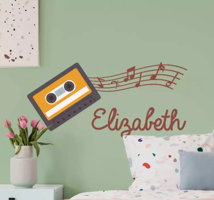 Gepersonaliseerde muziekcassette muziek sticker - TenStickers