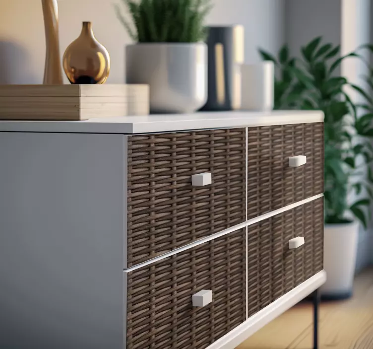 Gerst gevlochten rotan meubelsticker - TenStickers