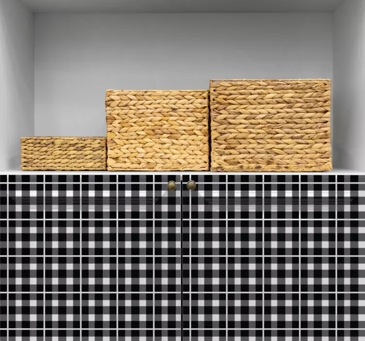 Geruit motief achtergrond muursticker patroon - TenStickers