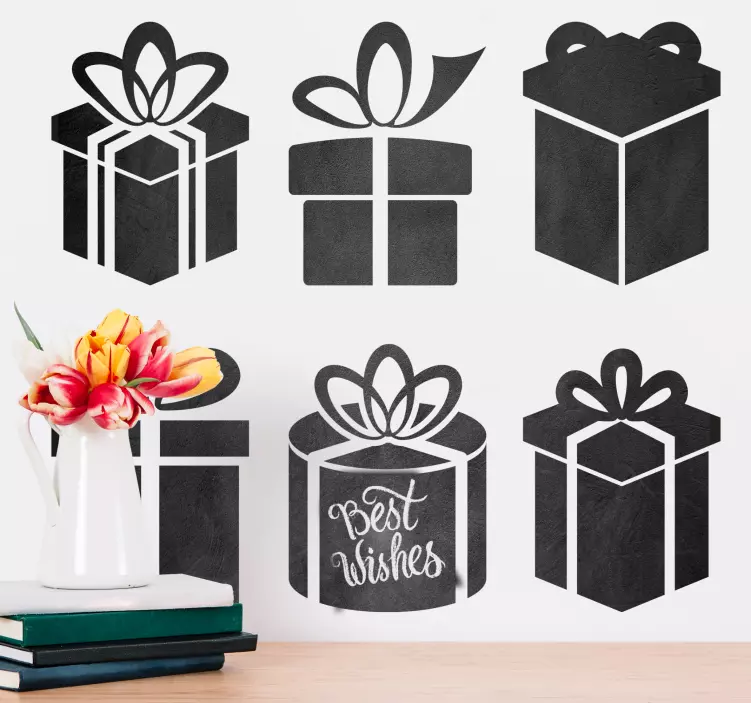 Geschenkdooscollectie krijtbord sticker - TenStickers