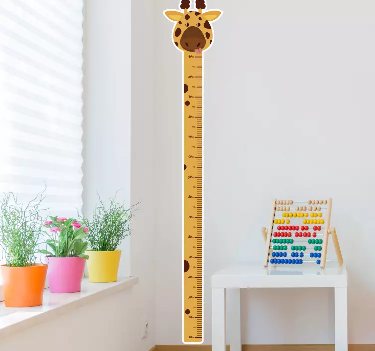 Giraffe groeidiagram muursticker groeimeter - TenStickers
