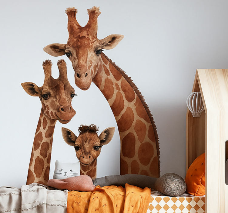 Giraffenfamilie muursticker - TenStickers