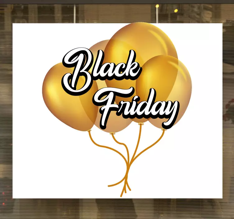 Gouden ballonnen display black friday sticker - TenStickers