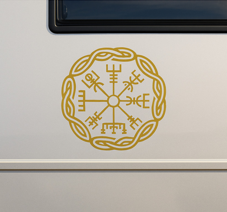 Gouden vegsisir-symbool caravan sticker - TenStickers