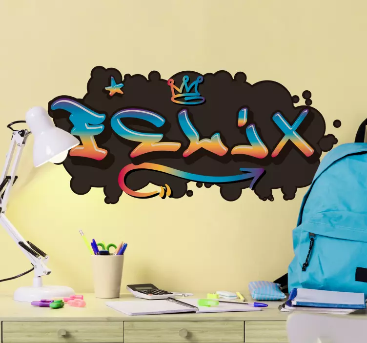 Graffiti naam concrete muursticker - TenStickers