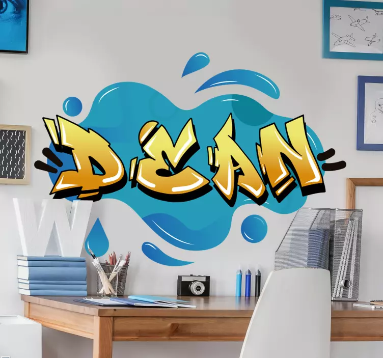 Graffiti naam splash stedelijke sticker - TenStickers