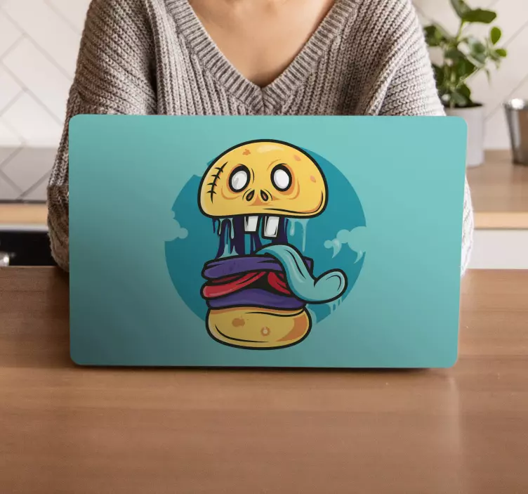 Zombieburgerontwerp laptop sticker - TenStickers