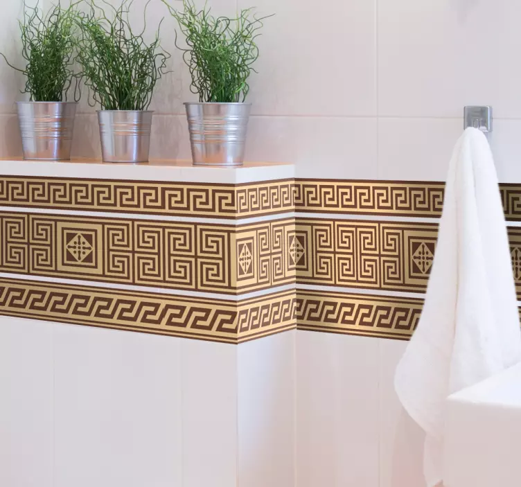 Badkamer sticker griekse print - TenStickers
