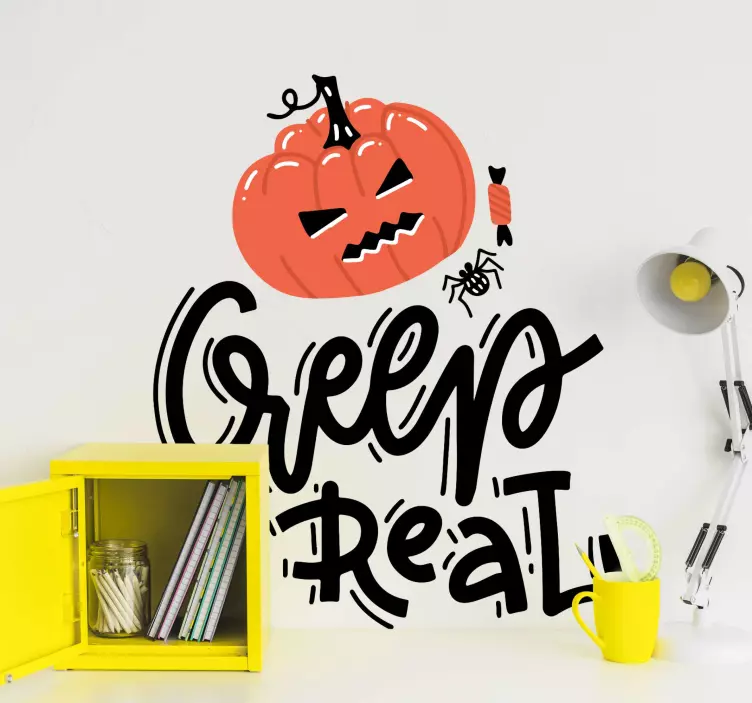 Griezelig pompoenontwerp halloween sticker - TenStickers