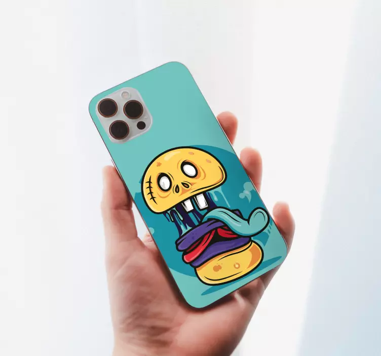 Griezelige schedel frisdrank iPhone sticker - TenStickers