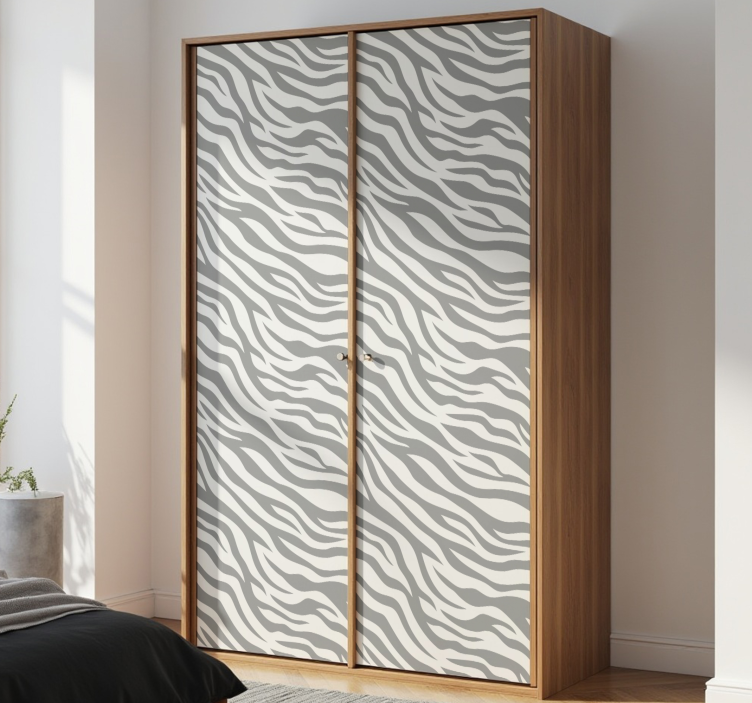 Grijze zebra meubel sticker - TenStickers