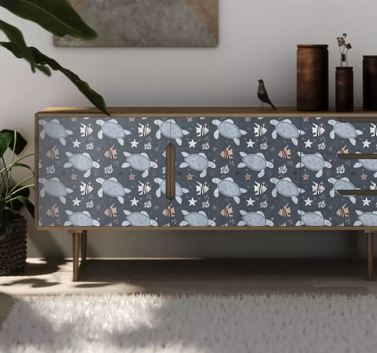 Grillig schildpadmotief muursticker boerderijdieren - TenStickers