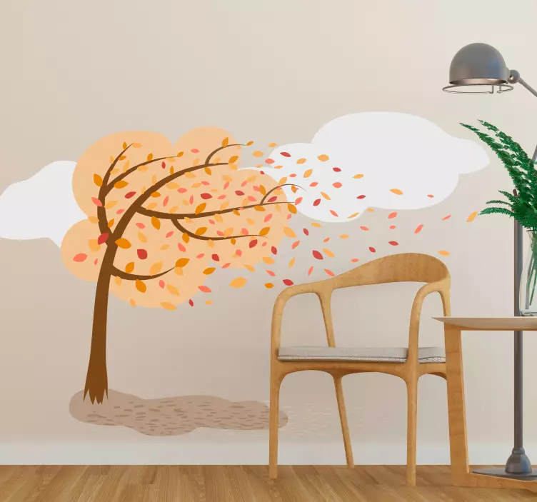 Grillige herfstboom natuur muursticker - TenStickers