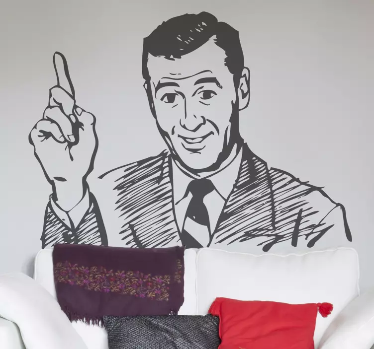 Grillige wijzende figuur mens sticker - TenStickers