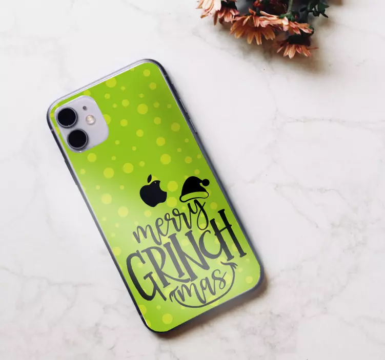 Grinch vakantie vrolijkheid iPhone sticker - TenStickers