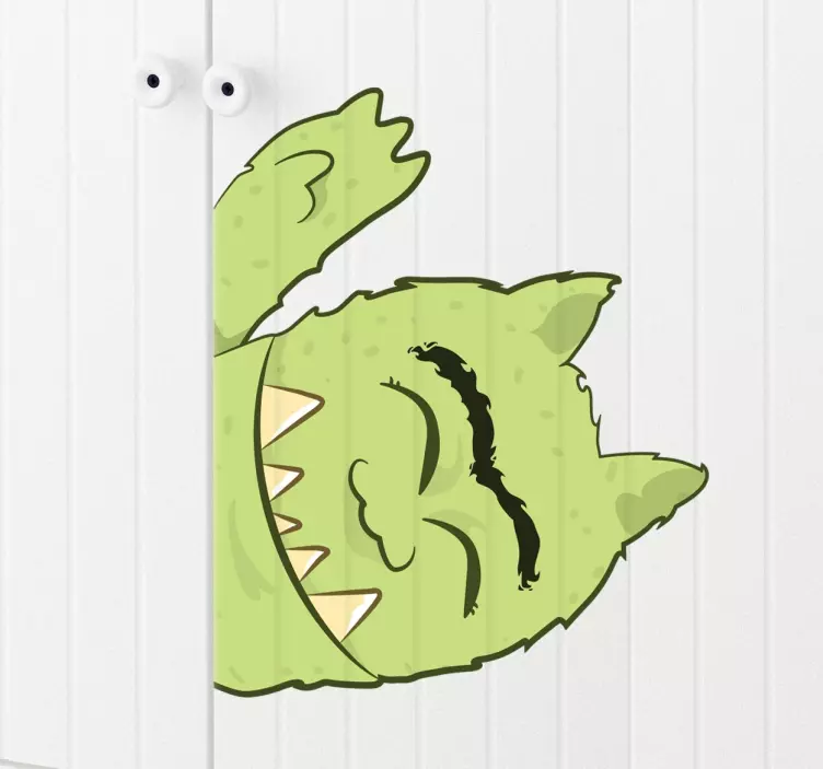 Groene kast monster sticker - TenStickers