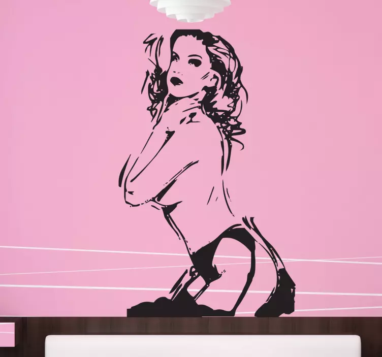 Half naakte sexy dame erotiek sticker - TenStickers