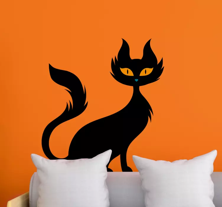 Halloween stickers Poes zwart silhouette - TenStickers
