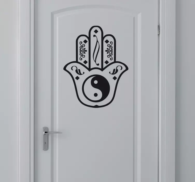 Hand van Fatima Ying en Yang sticker - TenStickers