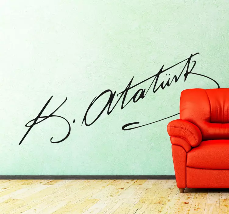 Handtekening Ataturk muursticker - TenStickers