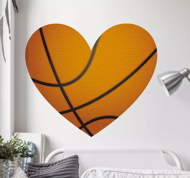 Hart basketbalvorm voetbal muursticker - TenStickers