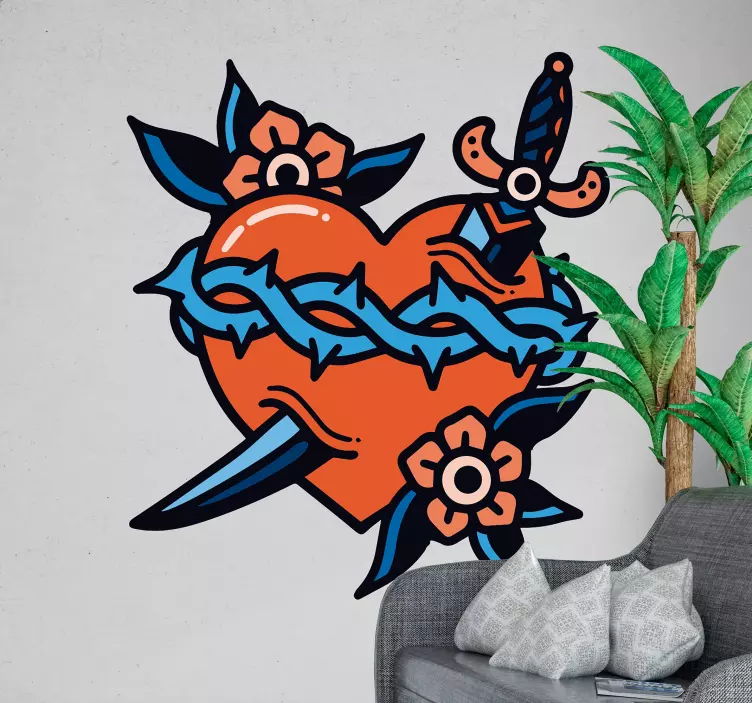 Hart en mes liefde sticker - TenStickers