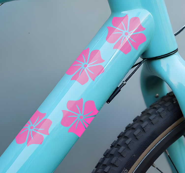 Hawaiiaanse bloemenpakket fiets sticker - TenStickers