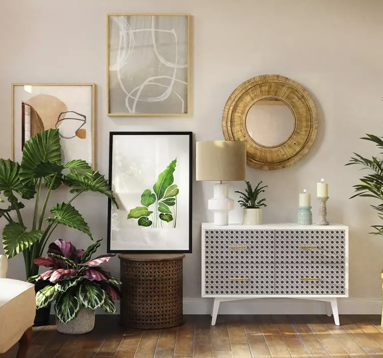 Hedendaags bladpatroon meubel sticker - TenStickers