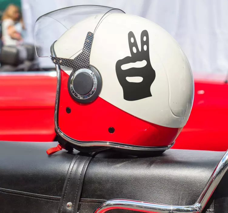 Helm stickers peace teken - TenStickers