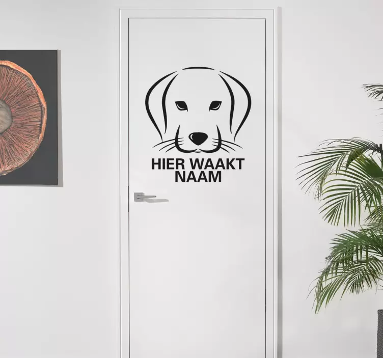 Hier Waakt Naam Sticker - TenStickers