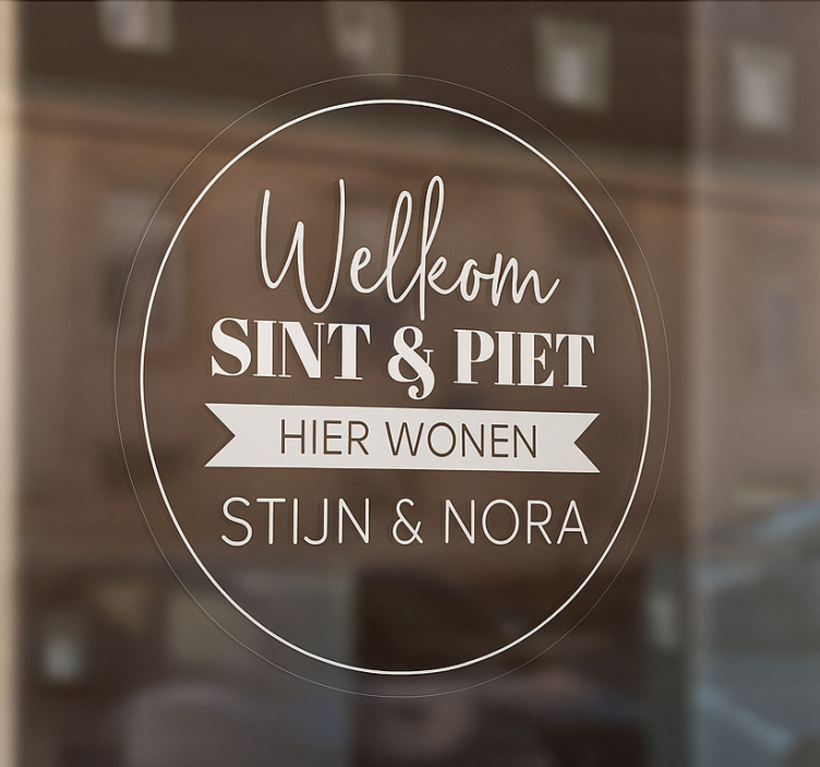 ¨hier wonen¨ rond raamsticker - TenStickers