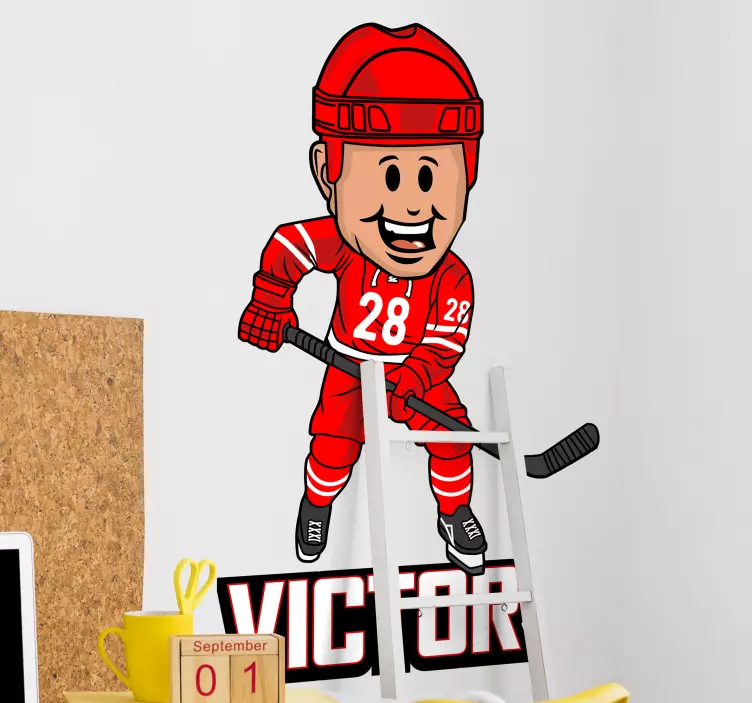 Hockeyspeler figuur sport sticker - TenStickers
