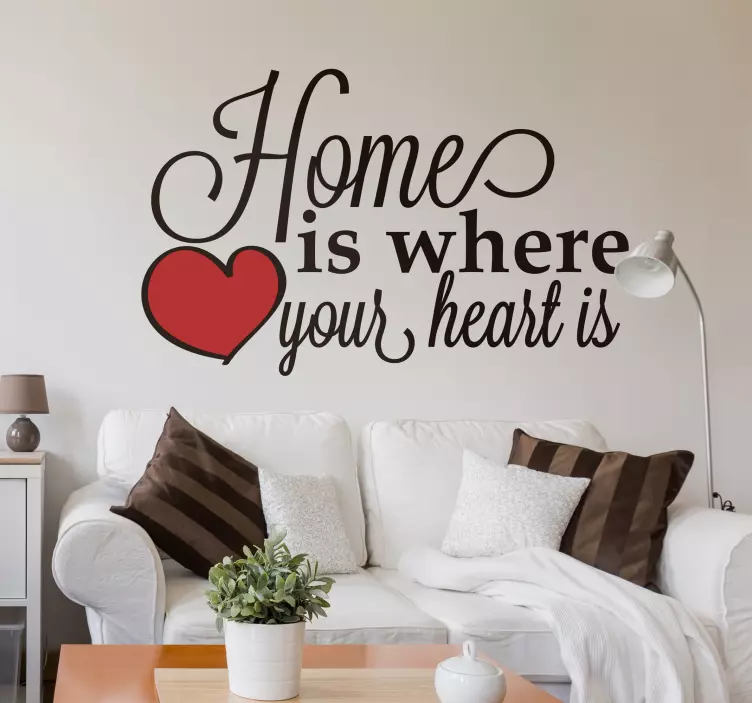 Home is where the heart is sticker - TenStickers