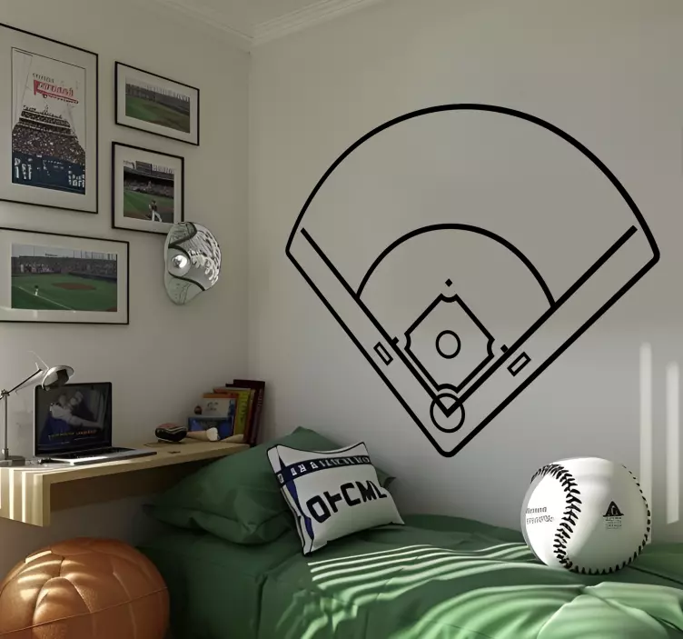 Honkbal veld Muursticker sport - TenStickers