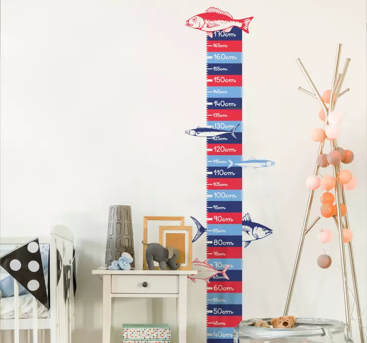 Hoogtevolgkaart muursticker groeimeter - TenStickers