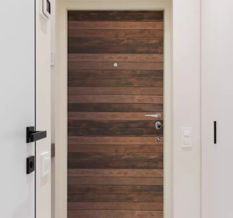 Houten deurafwerking deursticker - TenStickers