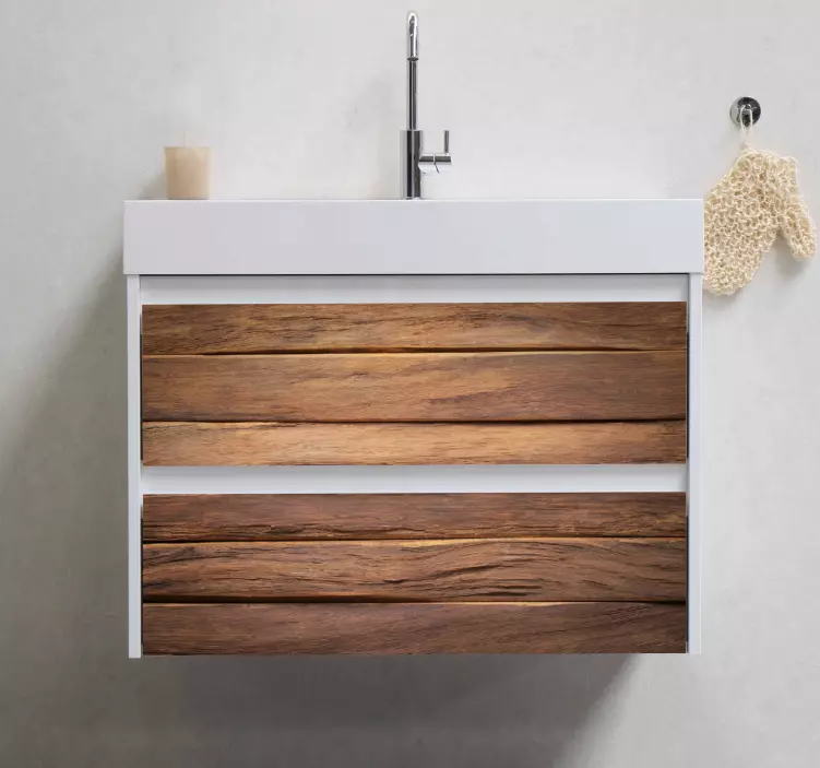 Houten plank oppervlak meubel sticker - TenStickers