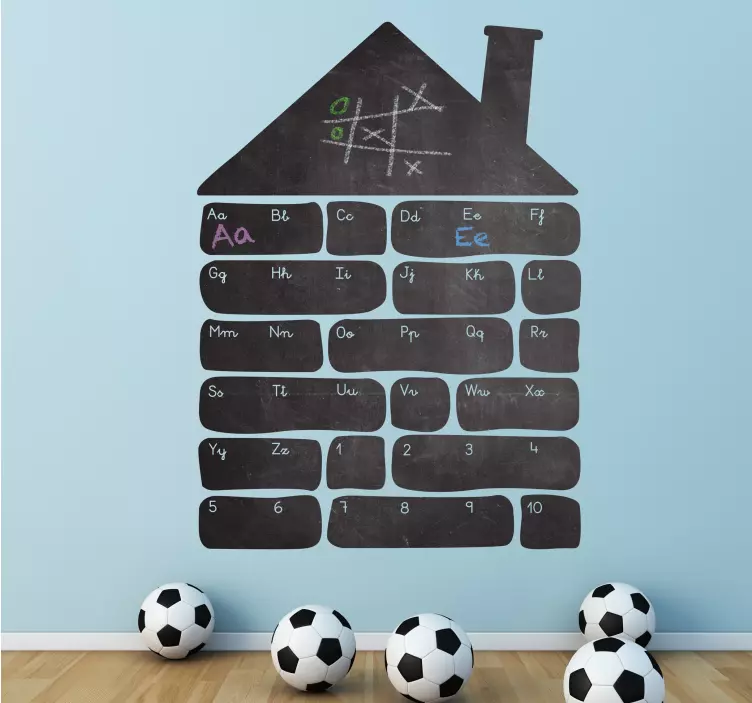 Huis alfabet krijtbord sticker - TenStickers