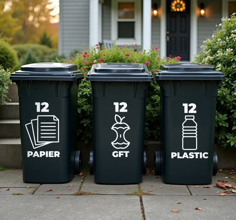 Huisnummer scheiding container sticker - TenStickers